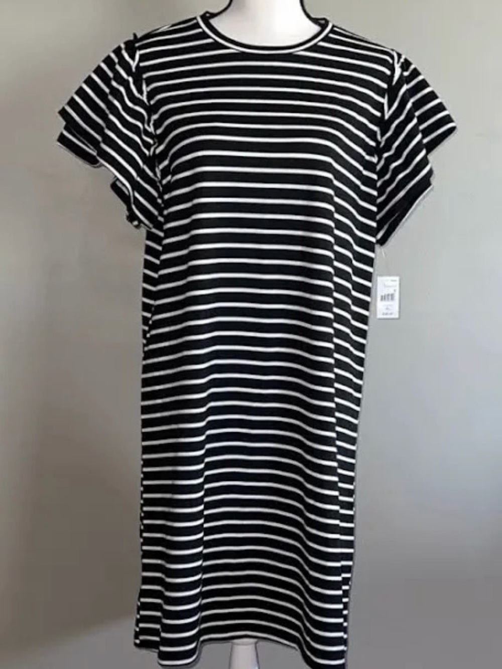 Black and White Striped Women's Dress